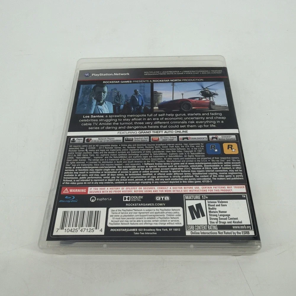 Grand Theft Auto V GTA 5 Sony PlayStation 3 PS3 - Complete with Map CIB